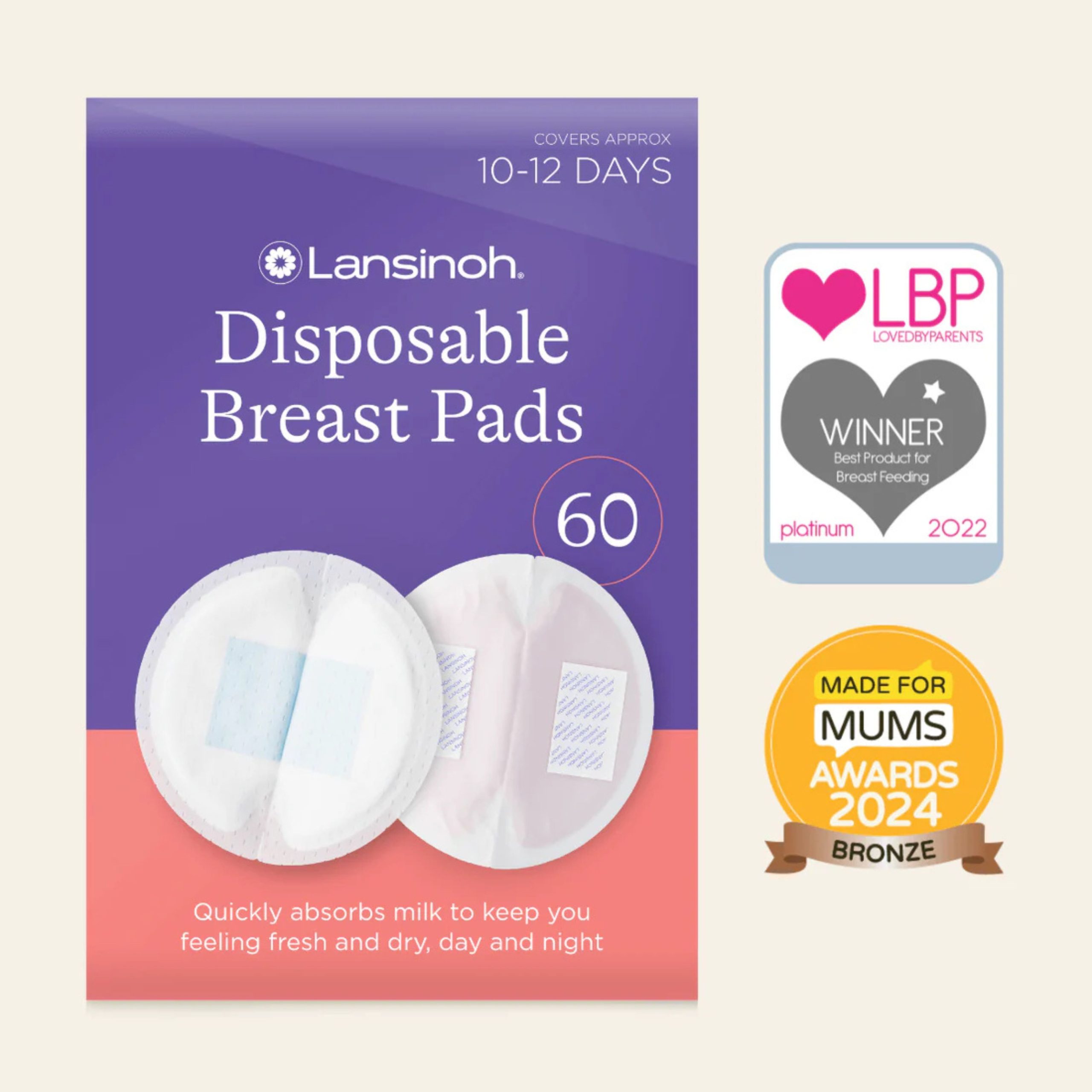 Lansinoh disposable breast pads, 60s