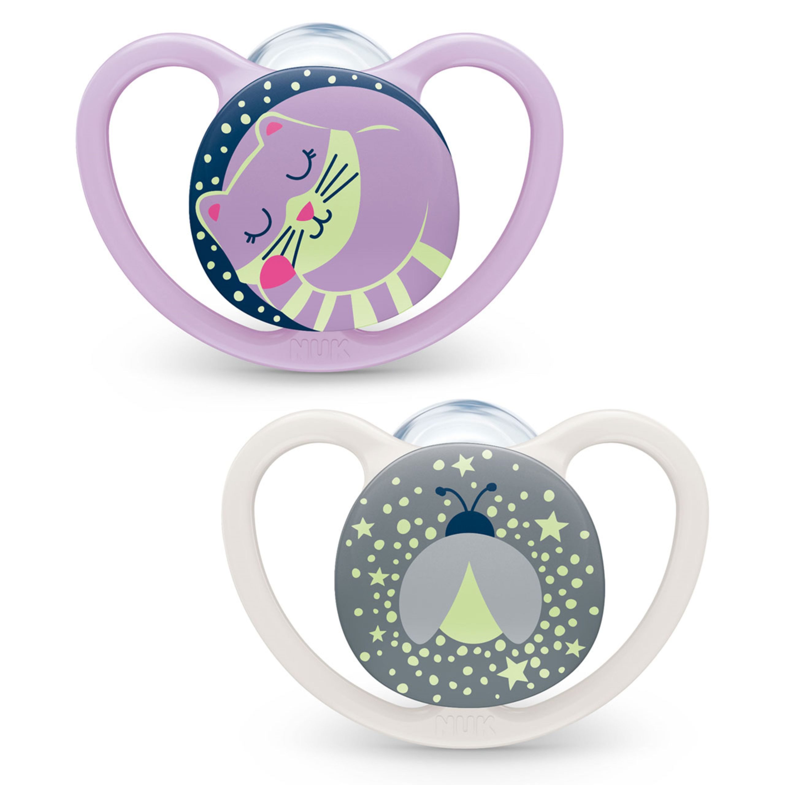 NUK Signature space night soother 0-6m, pink