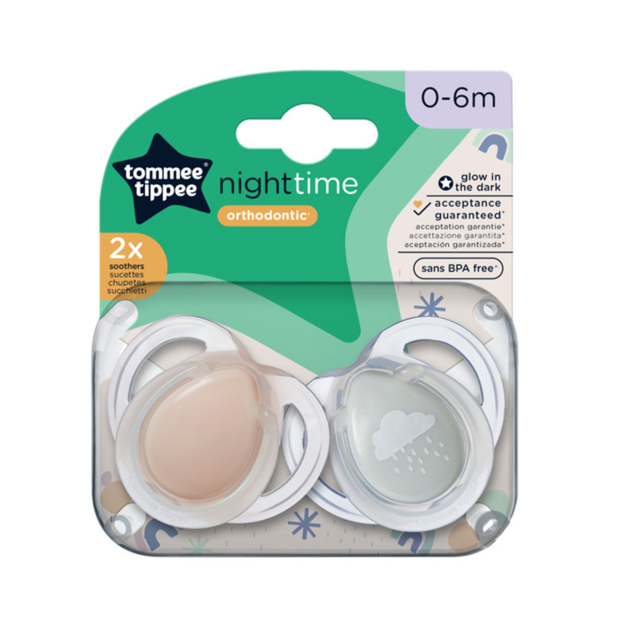 Tommee Tippee Night Time Soother 2pk