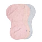 green sprouts organic cotton muslin burp cloths, 3 pack white