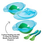 Nuby Bowls with Lid & Cutlery BPA Free