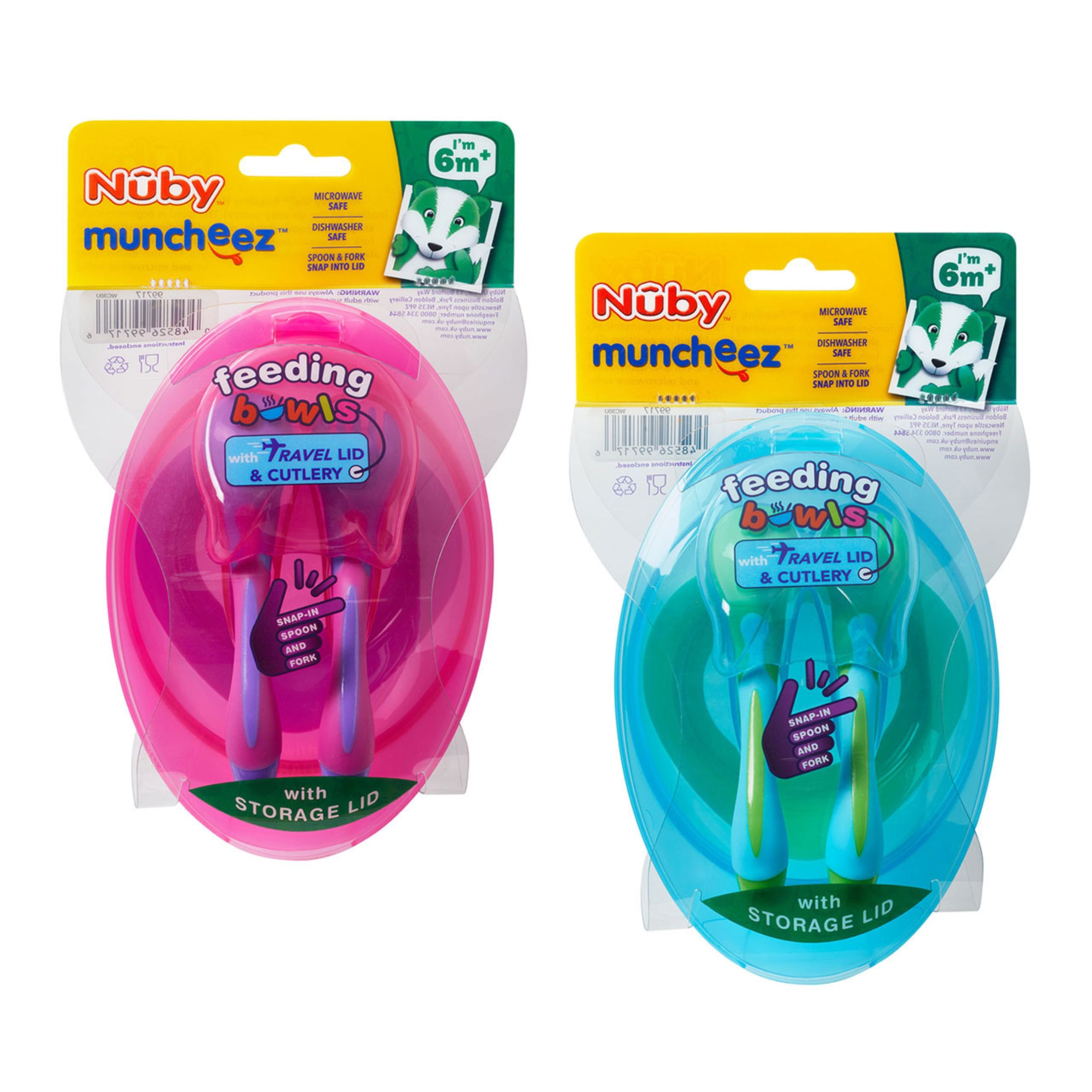 Nuby Bowls with Lid & Cutlery BPA Free